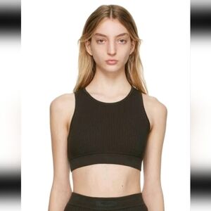 Essentials Fear Of God Womens Brown Ribbed Tank Crop Workout Streetwear Top XS